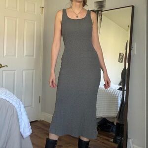 boutique slimming grey maxi dress